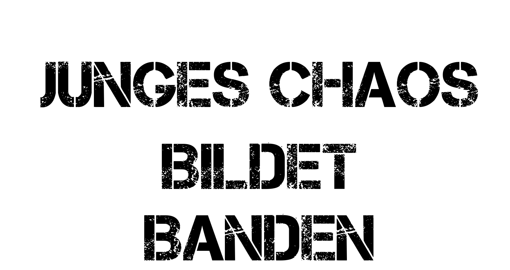 Schriftzug: Junges Chaos bildet Banden
